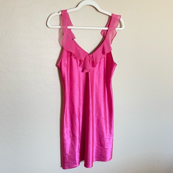 Mini Hot Pink Slip Dress - Picture 9 of 9